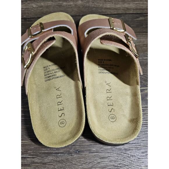 Womens SERRA Rose Gold LEATHER Side Buckle Sandals Shoes 8 Birk - Picture 5 of 7